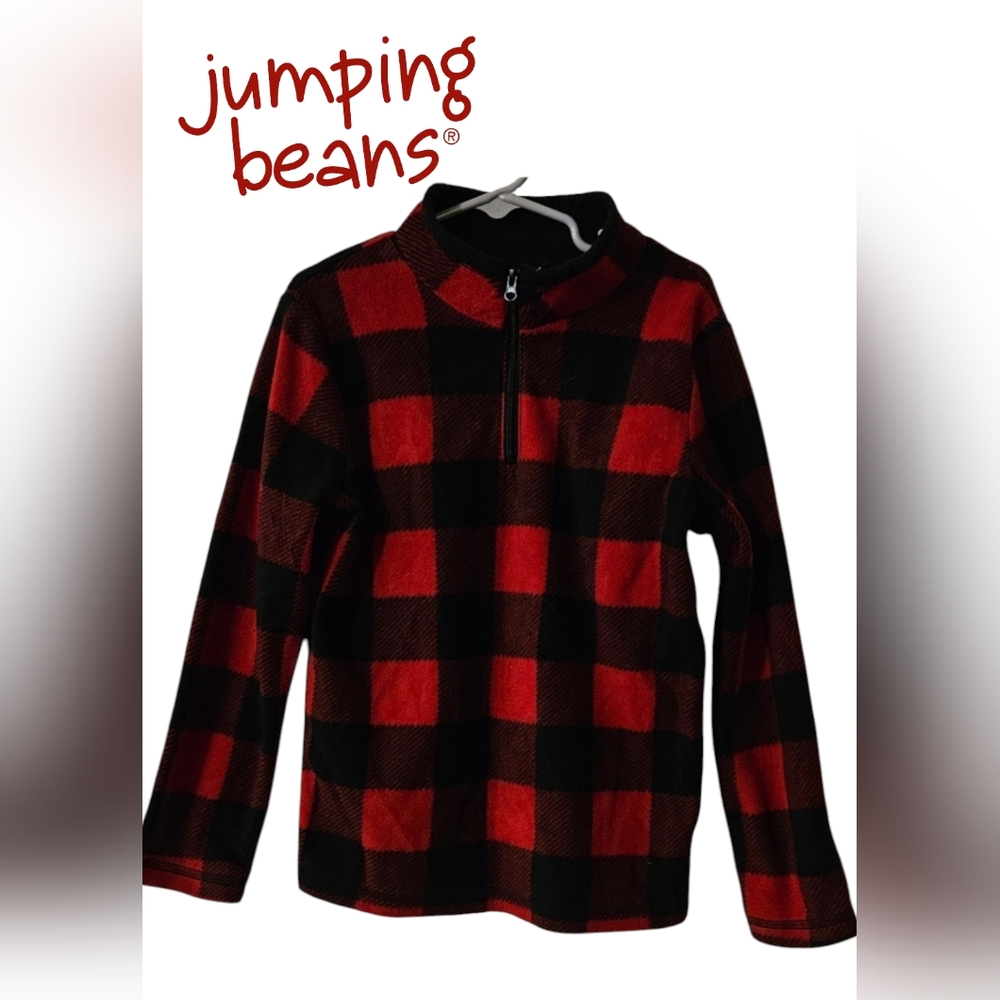 JUMPING BEANS Buffalo Plaid Pullover Fleece Flannel Shirt- Kids Size Youth 6 - Picture 1 of 4